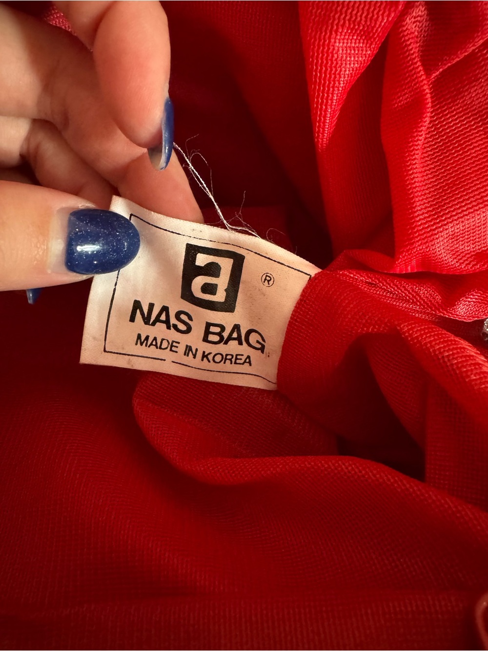 Red Textured Mini Drawstring Shoulder Bag - Picture 5 of 5